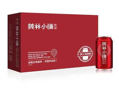 美林小镇啤酒330ML红罐包装