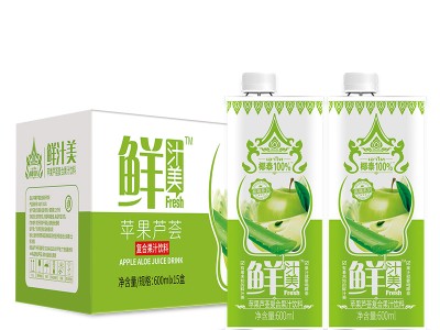 600ml方盒（鲜汁美）苹果芦荟