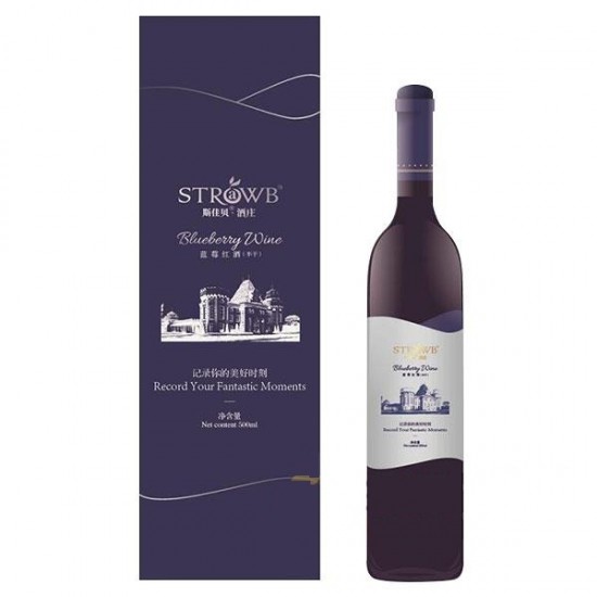 斯佳贝蓝莓红酒半干型500ml